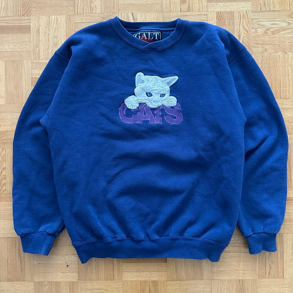 Vintage 90s Cats Sweatshirt Size Medium Made in USA
